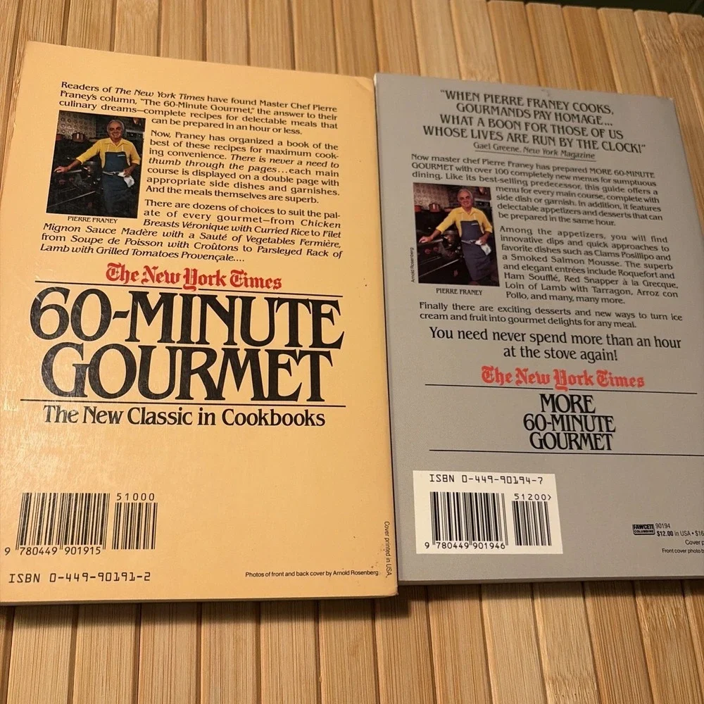 NEW YORK TIMES‎ 60-MINUTE GOURMET: DELUXE SET By Pierre Franey 2 Books Cookbook